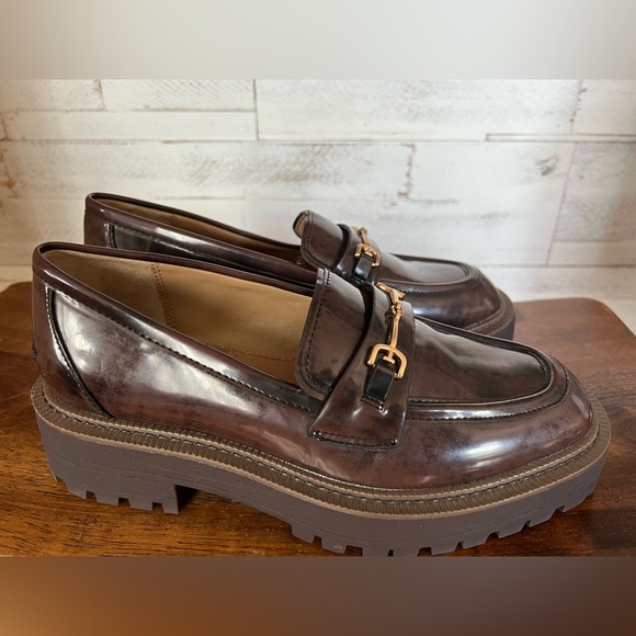 Sam Edelman Shoes - Sam Edelman Brown Patent Leather Lug Sole Loafers